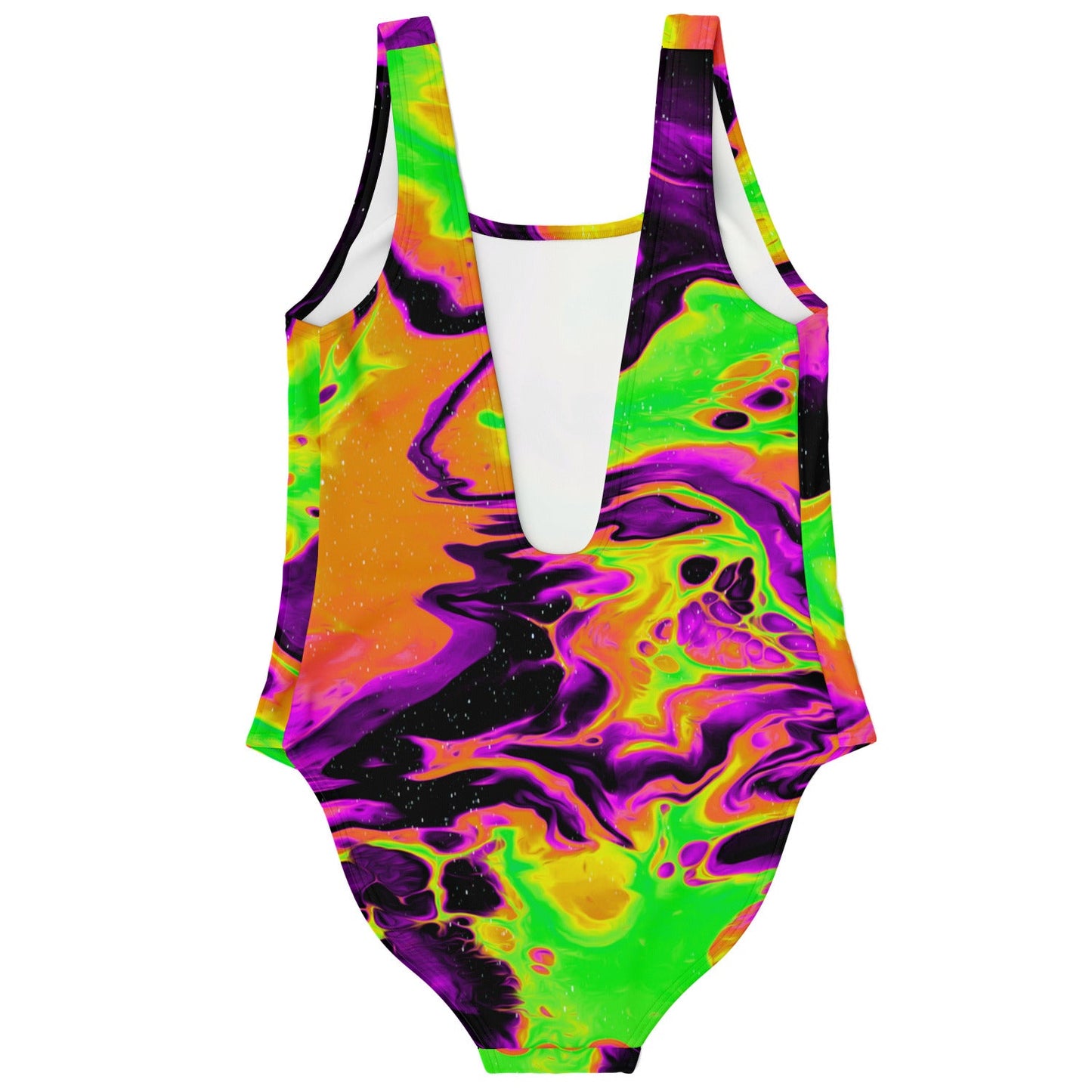 Neon Green Abstract Liquid Rave Swimsuit