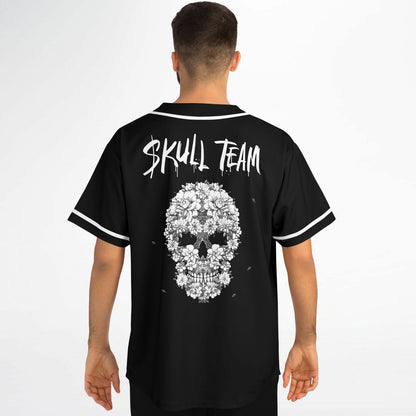Black Floral Sugar Rave Baseball Jersey
