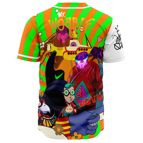 Bright Orange Beatles Yellow Rave Baseball Jersey