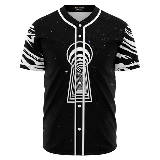G Jones Black White Hypnotic Keyhole Rave Baseball Jersey