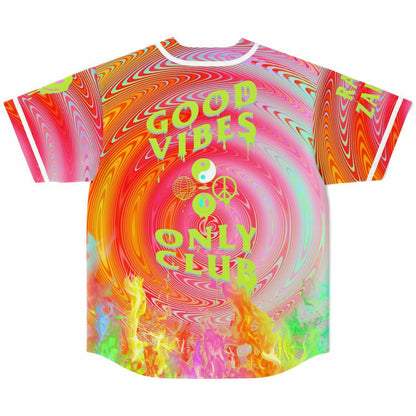 Hot Pink Psychedelic Hypnotic Rave Baseball Jersey