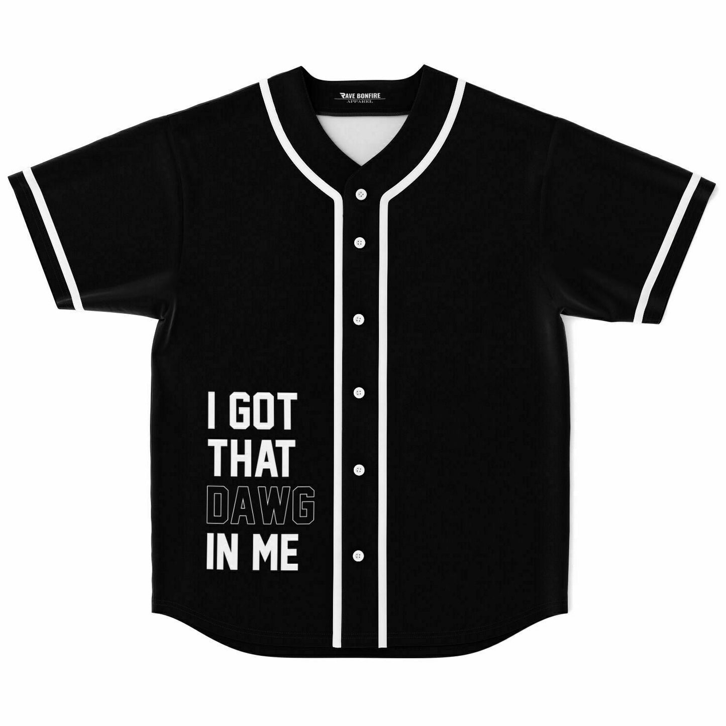 Black Slogan Text Rave Baseball Jersey