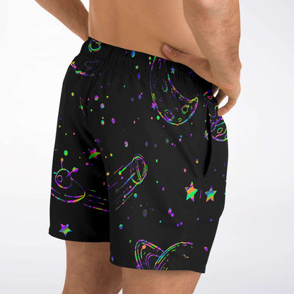 Black Outer Space Rave Swim Trunks