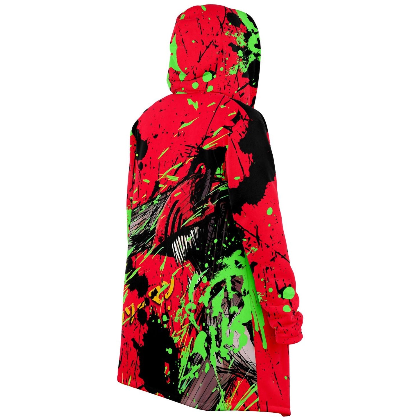 Bright Red Abstract Paint Rave Cloak