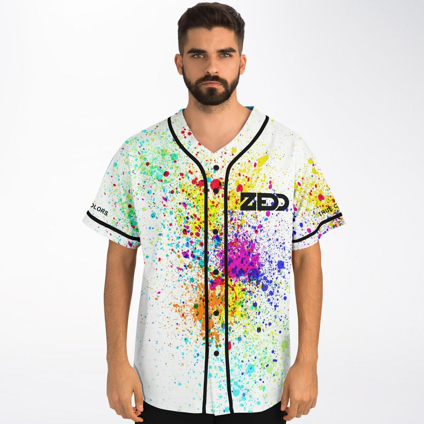 Zedd White Explosive Rainbow Rave Baseball Jersey