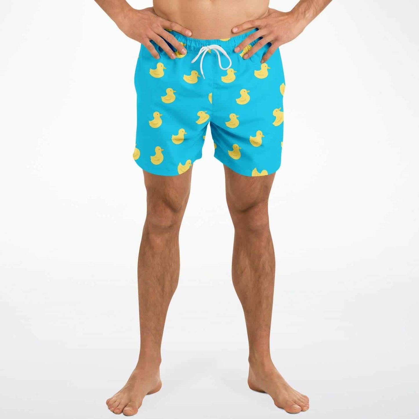 Turquoise Blue Rubber Ducks Rave Swim Trunks