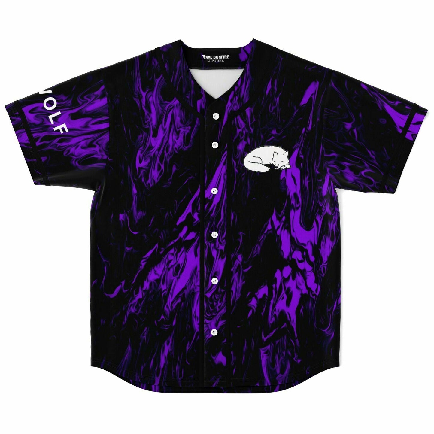 Jai Wolf Black Vivid Purple Liquid Rave Baseball Jersey