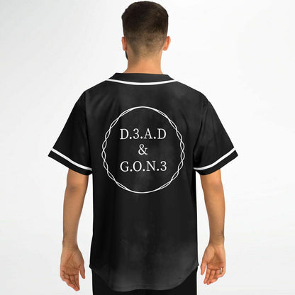 Black Smoky Grungy Wash Rave Baseball Jersey