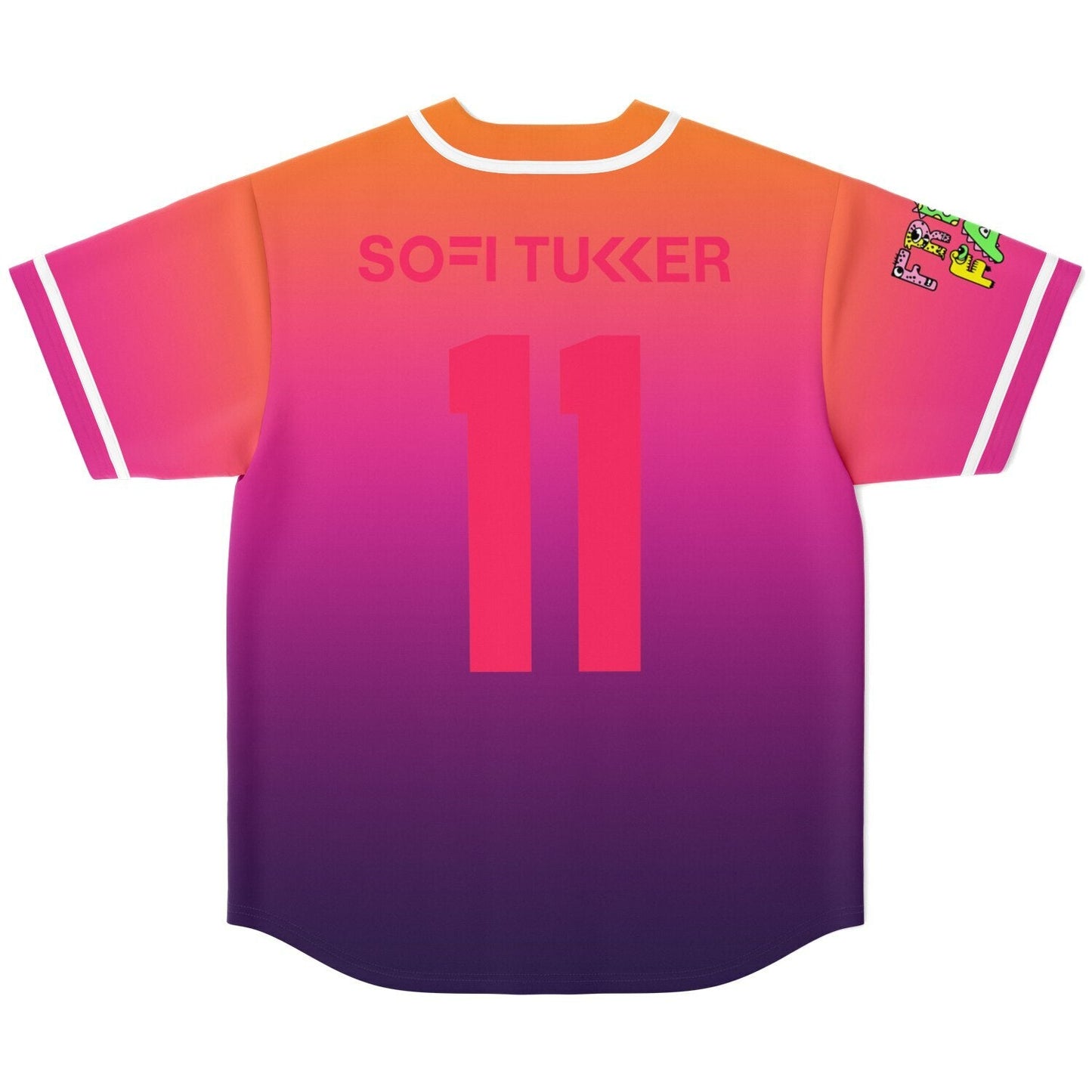 SOFI TUKKER Orange Pink Abstract Chest Rave Baseball Jersey