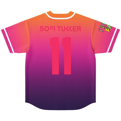 SOFI TUKKER Orange Pink Abstract Chest Rave Baseball Jersey