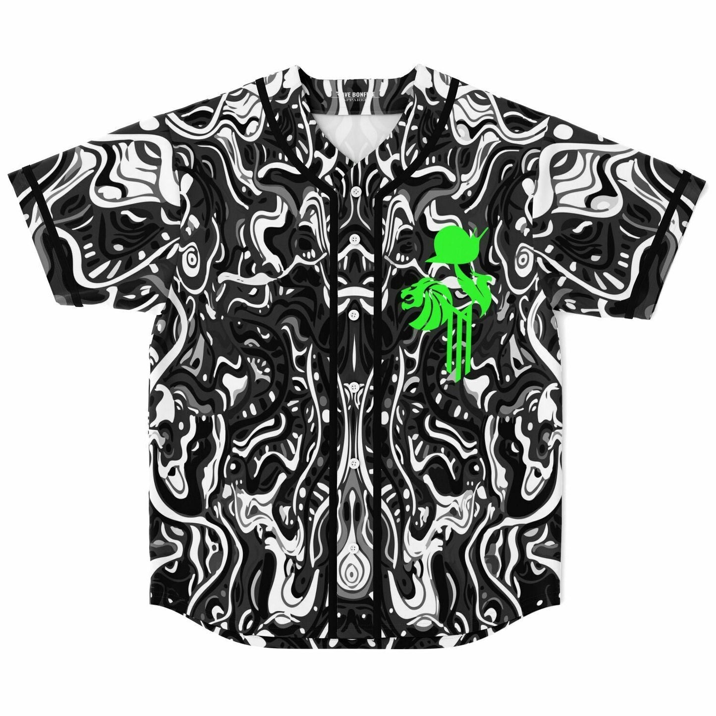 Black Liquid Marbled Rave Baseball Jersey