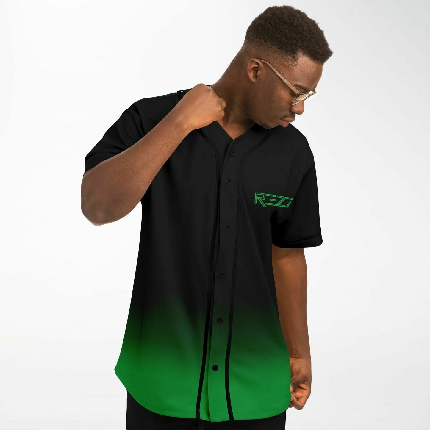 REZZ Black Bright Green Rave Baseball Jersey