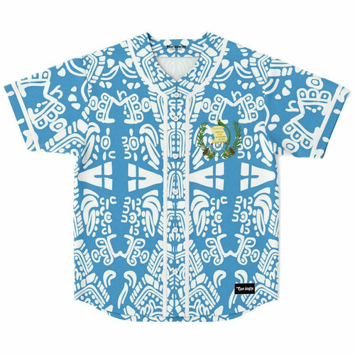 Sky Blue Symmetrical Aztec Rave Baseball Jersey