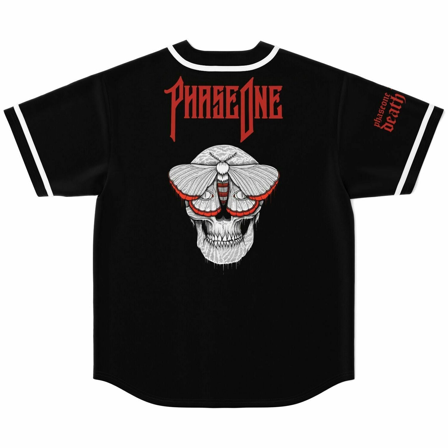 Phase One Black Chest Wordmark Rave Baseball Jersey