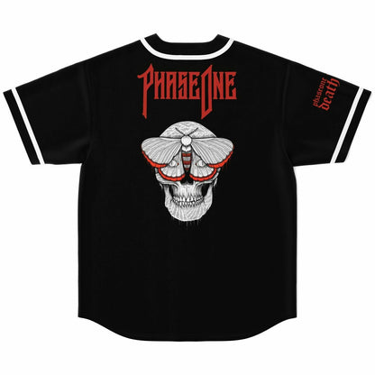 Phase One Black Chest Wordmark Rave Baseball Jersey
