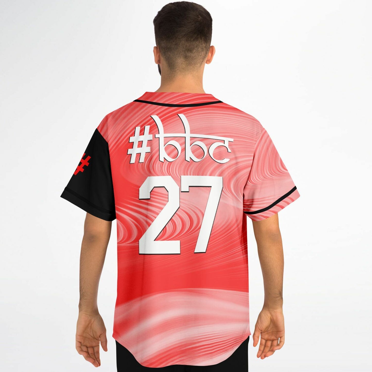 Coral Red Split — Rave Baseball Jersey