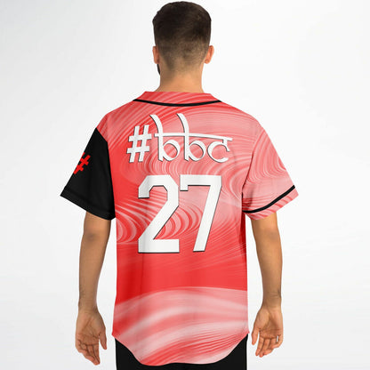Coral Red Split — Rave Baseball Jersey