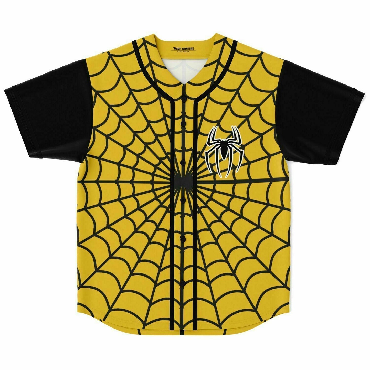 Excision Yellow Spider Web Rave Baseball Jersey