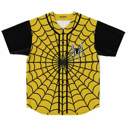Excision Yellow Spider Web Rave Baseball Jersey