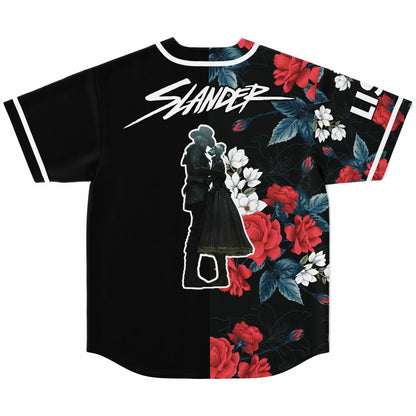 Slander Black Split Rave Baseball Jersey