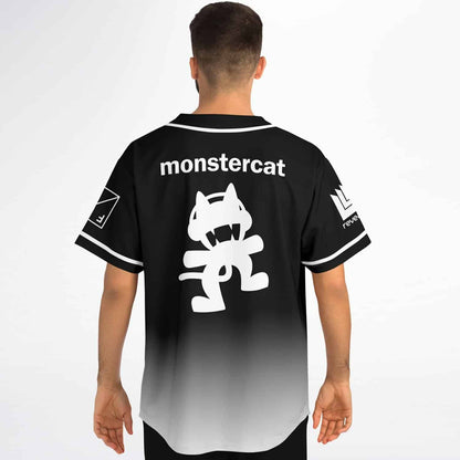 Black White Minimal Gradient Rave Baseball Jersey