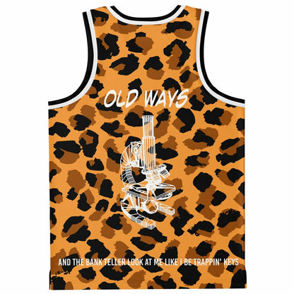 Orange Leopard Rave Basketball Jersey