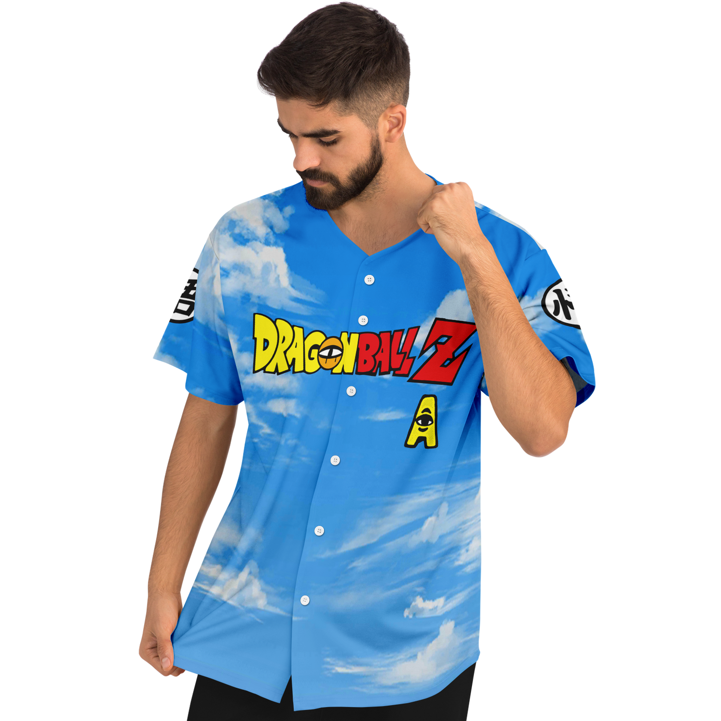Sky Blue Clouds Rave Baseball Jersey