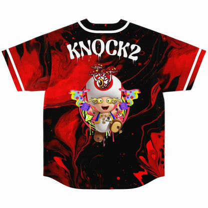 Knock2 Red Black Psychedelic Rave Baseball Jersey