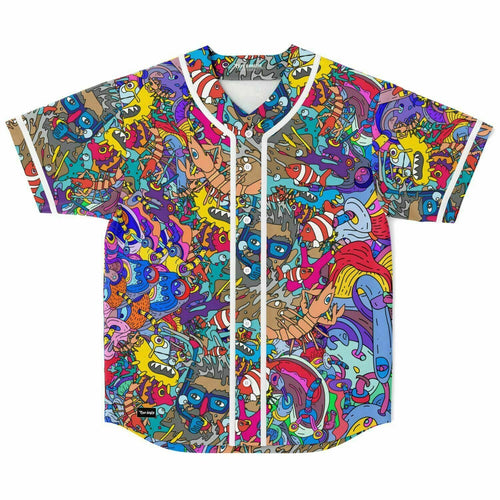 Grey Dense Doodle Rave Baseball Jersey