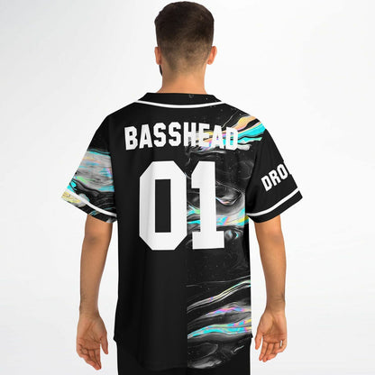 Black Holographic Liquid Rave Baseball Jersey