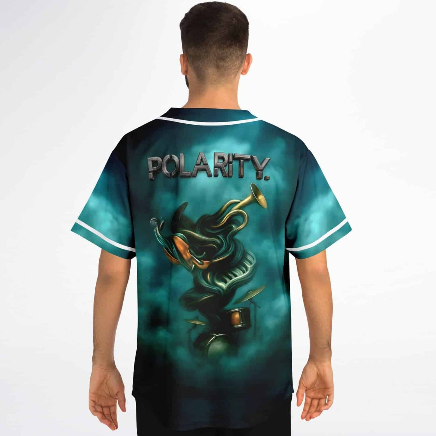 Teal Dark Smoky Cloud Rave Baseball Jersey