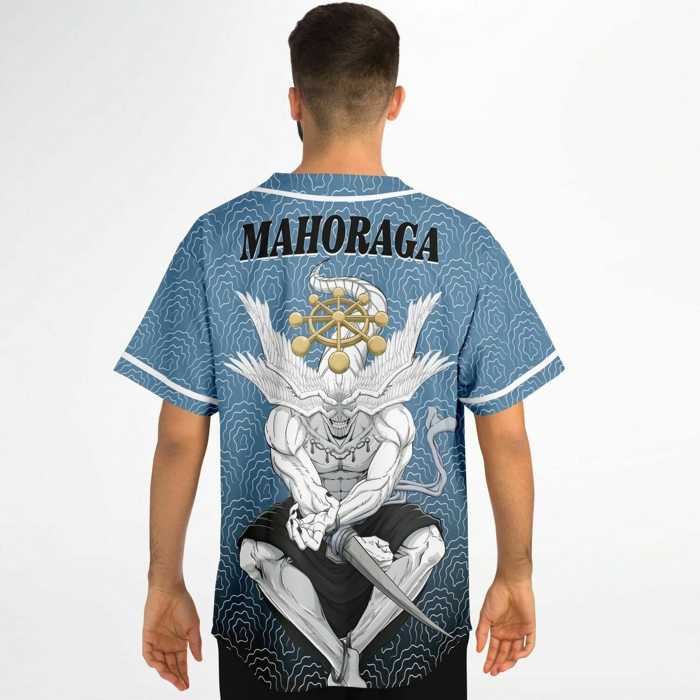 Steel Blue Abstract Topographic Rave Baseball Jersey