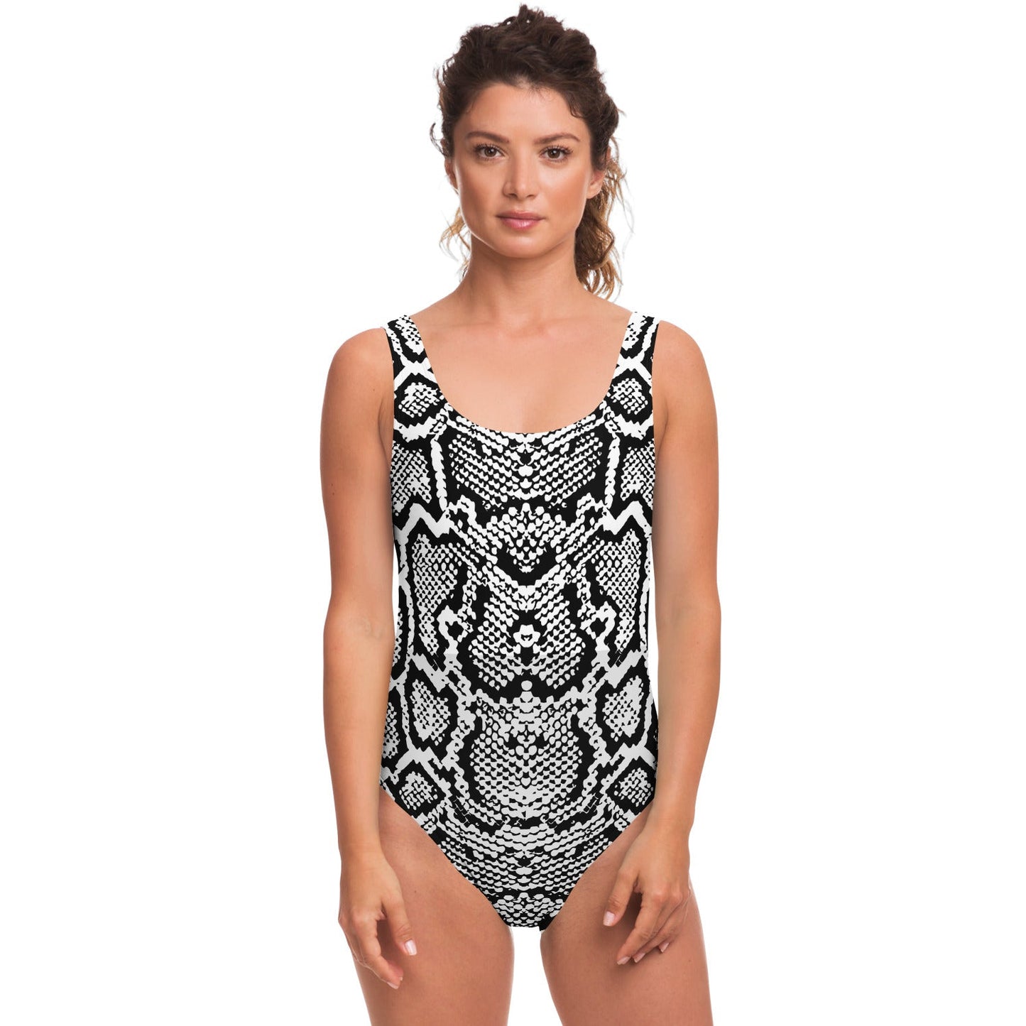 Black White Snakeskin Rave Swimsuit