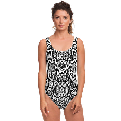 Black White Snakeskin Rave Swimsuit