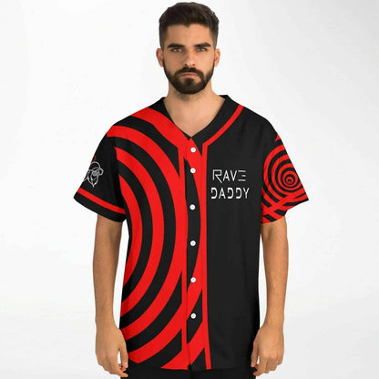 REZZ Black Bright Hypnotic Concentric Rave Baseball Jersey