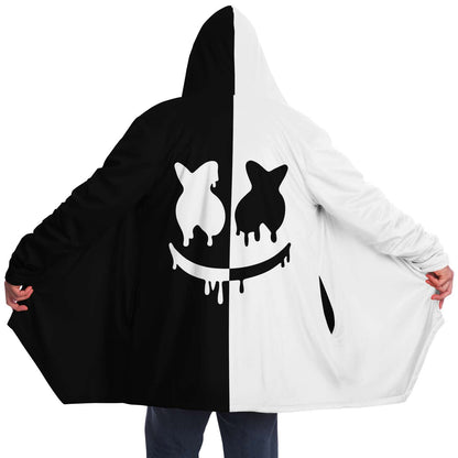 Marshmello Black White Dripping Smiley Rave Cloak