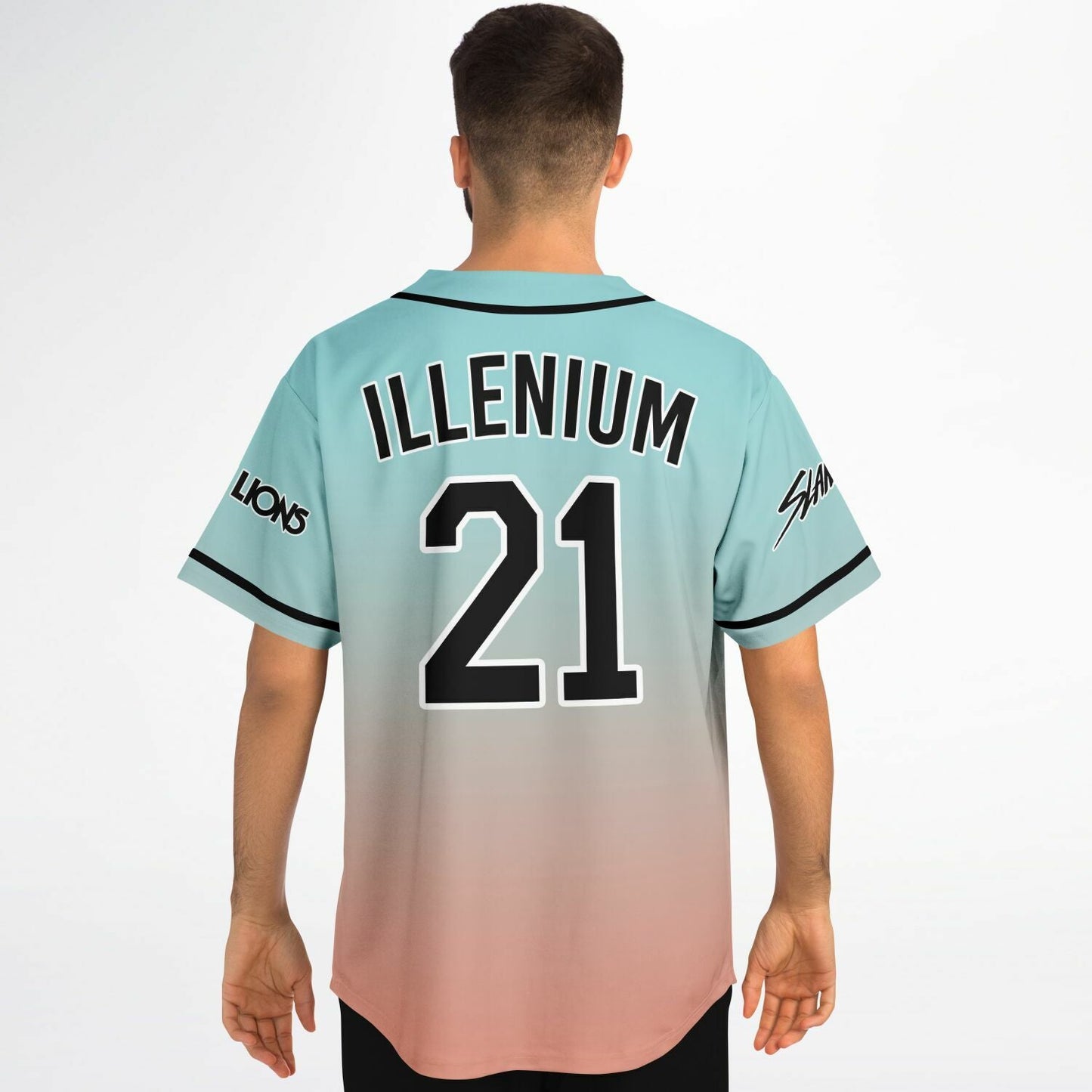Seven Lions Teal Peach Diamond Rave Baseball Jersey