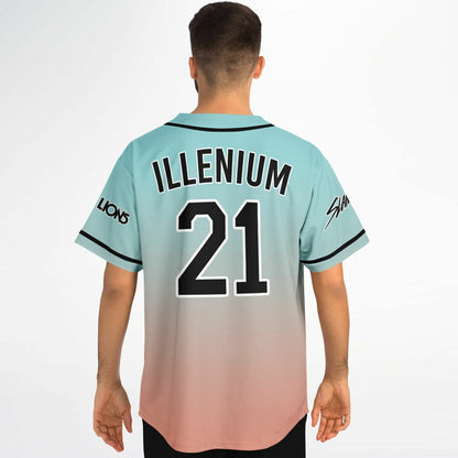 Seven Lions Teal Peach Diamond Rave Baseball Jersey
