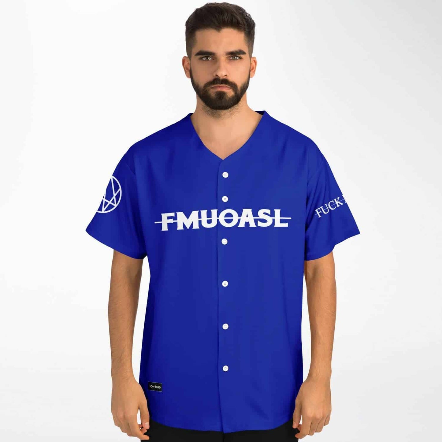 Royal Blue Minimal Text Rave Baseball Jersey