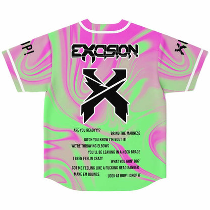 Excision Swirled Neon Liquid Marble Rave Baseball Jersey