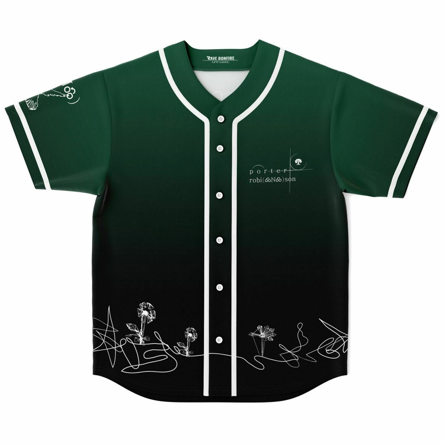 porter robinson Dark Forest White Line Rave Baseball Jersey