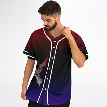 Crybanger Dark Maroon Stylized Bird Rave Baseball Jersey