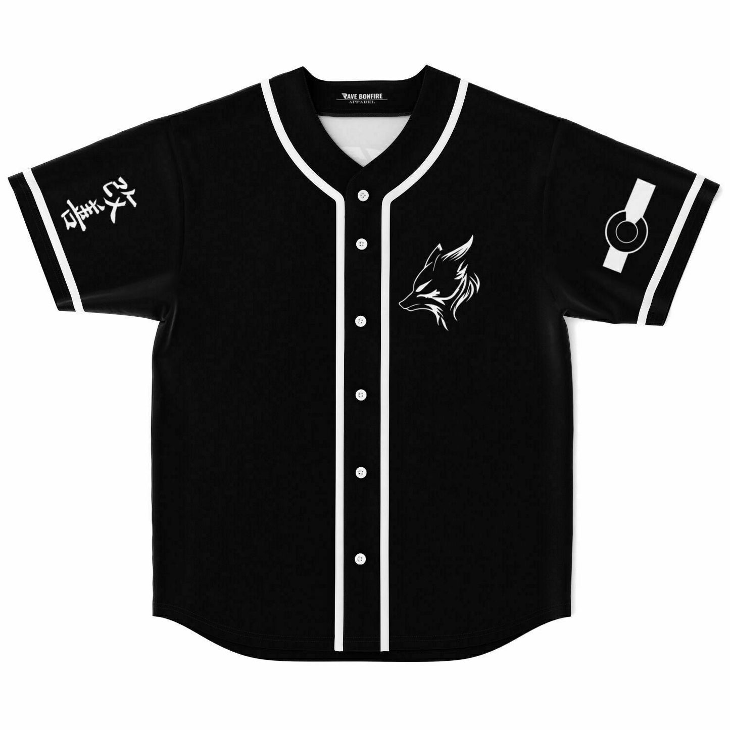 Black White Line Rave Baseball Jersey