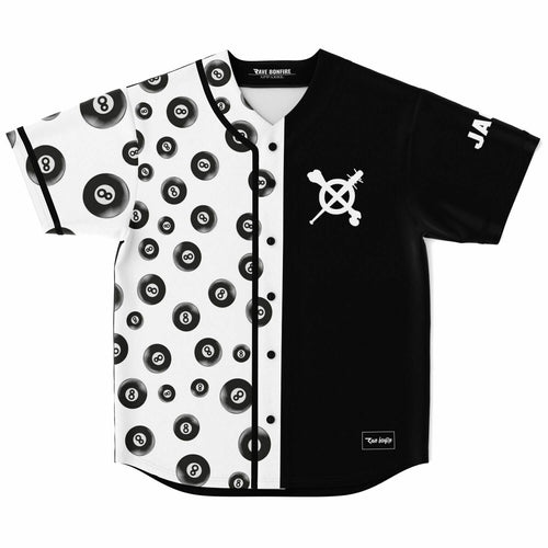 Kayzo Black White Split Panel Rave Baseball Jersey