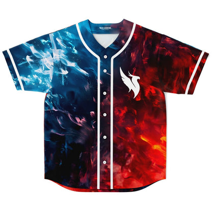 Illenium Split Blue Swirling Red Rave Baseball Jersey