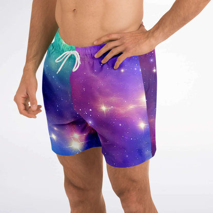 Purple Outer Space Rave Swim Trunks