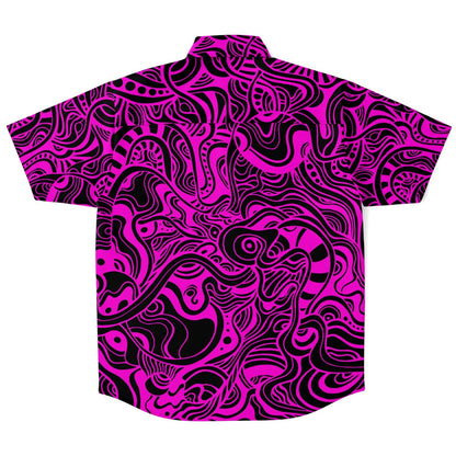 Trippy pink doddles buttons up