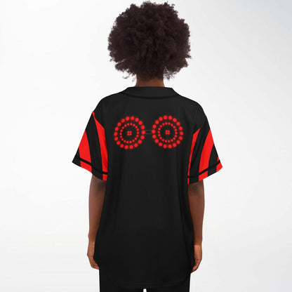 Rezz Black Red Hypnotic Concentric Rave Baseball Jersey