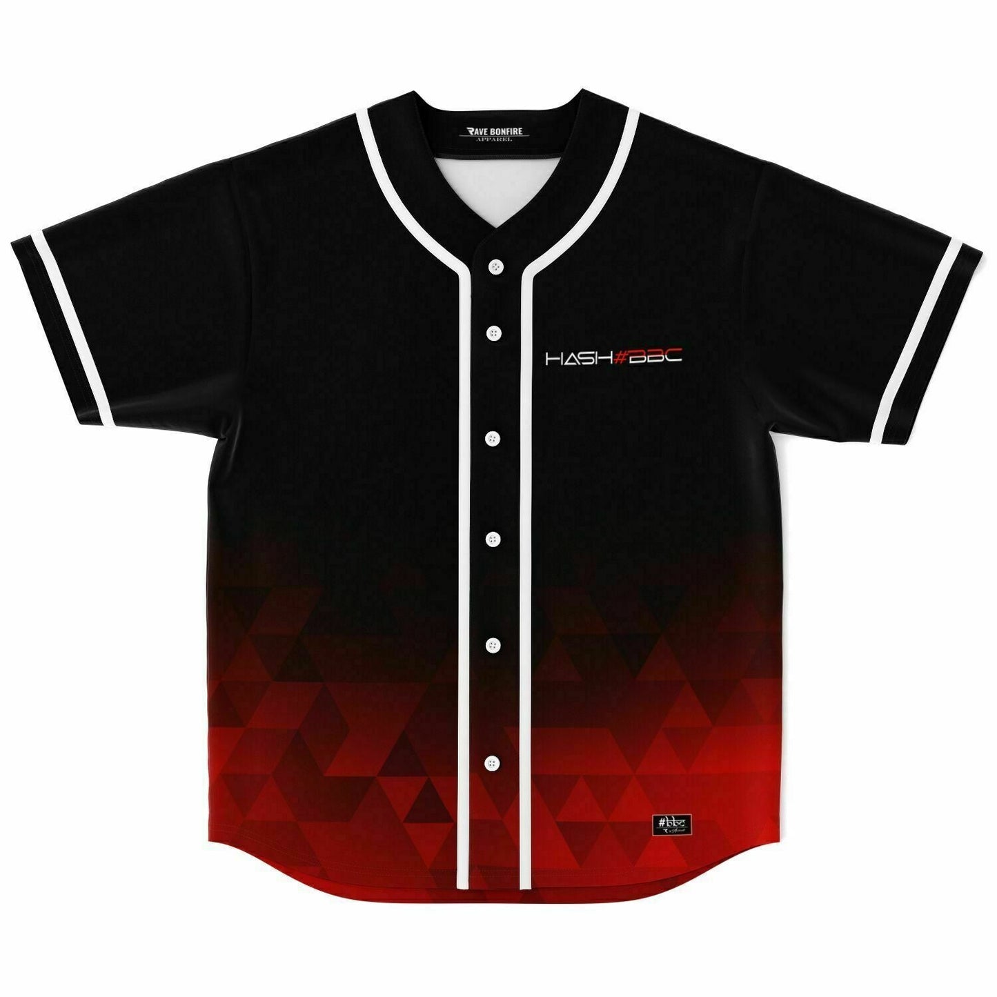 Black Red Low Poly Rave Baseball Jersey