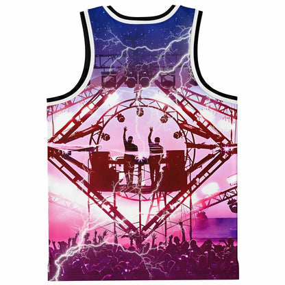 Slander Pink Photographic Concert Rave Basketball Jersey